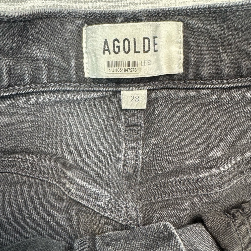 Agolde Riley High Rise Straight Crop Jeans In Panoramic Size 28 - Picture 6 of 8